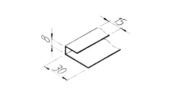 planeo VinyTec U-Starter-und Abschlussprofil 6000 x 15 x 8 x 30 mm