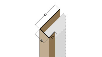 planeo Protect Abschlussprofil - AP 20mm Aufnahme 5000mm Länge braun