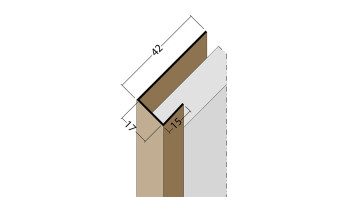 planeo Protect Abschlussprofil - AP 17mm Aufnahme 5000mm Länge braun