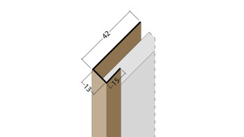 planeo Protect Abschlussprofil - AP 13mm Aufnahme 5000mm Länge braun